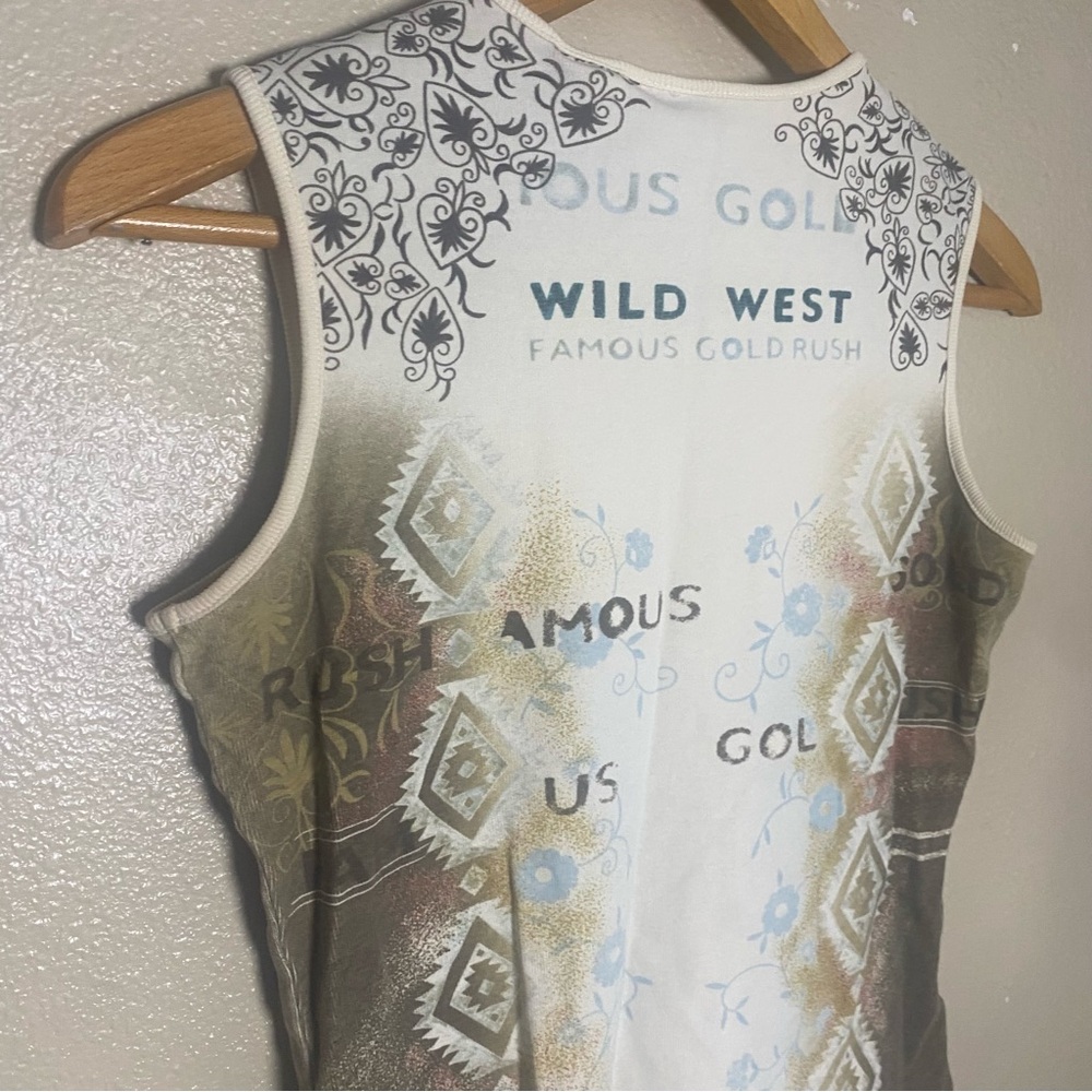 Vintage Route 66 White Tank Top with Brown Ombre 2000s size small stretch - Picture 5 of 5